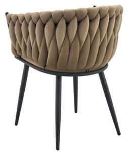 Nowoczesne stylowe krzesło jadalnia salon welur glamour KT220 brąz