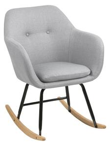 Krzesło bujane Emilia szare jasne tapicerowane