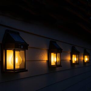 Lumisky Lampa ścienna LED z panelem słonecznym Sunflare czujnikiem, czarna, wysokość, czarny, tworzywo sztuczne