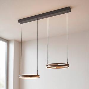 Paul Neuhaus Lampa wisząca Sveja, możliwość ściemniania, jasne drewno, salon / jadalnia, drewno, nowoczesny