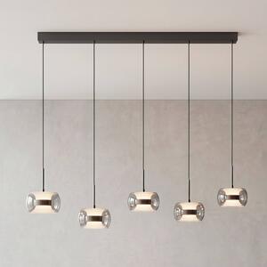 Paul Neuhaus Lampa wisząca Fumea, możliwość ściemniania, czarny, salon / jadalnia, szkło
