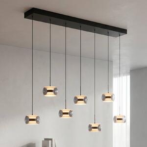 Paul Neuhaus Lampa wisząca Fumea, możliwość ściemniania, czarny, salon / jadalnia, szkło