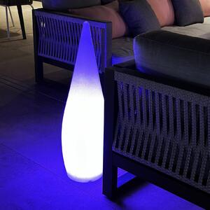 Lumisky Lampa tarasowa LED z panelem słonecznym Classy, biała, wysokość 80 cm, RGBW Classy, biały / opal, tworzywo sztuczne