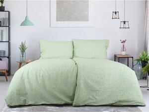 Zielona pościel jednoosobowa z kory 140x200 cm Green Flowers – B.E.S