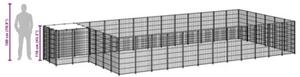 Kojec dla psa, srebrny, 22,99 m², stalowy