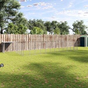 Kojec dla psa, srebrny, 22,99 m², stalowy