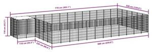 Kojec dla psa, srebrny, 22,99 m², stalowy