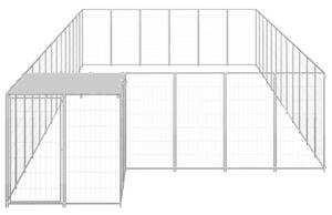 Kojec dla psa, srebrny, 22,99 m², stalowy