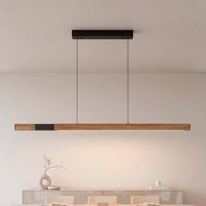 Paul Neuhaus Lampa wisząca Adriana, możliwość ściemniania, jasne drewno, salon / jadalnia, drewno