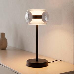 Paul Neuhaus Lampa stołowa Fumea, możliwość ściemniania, czarny, salon / jadalnia, szkło