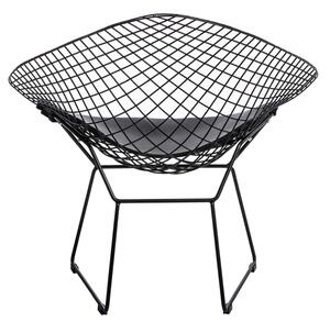 Krzesło HarryArm czarne poduszka czarna metalowe