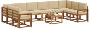 Modularny zestaw sof ogrodowych z litego drewna akacjowego