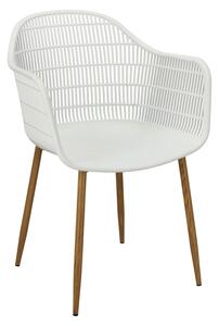 Krzesło Becker białe/naturalne z tworzywa