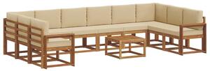 Modularny zestaw sof ogrodowych z litego drewna akacjowego