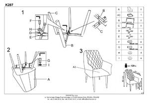 Halmar Krzesło K287 Kuchnia/Jadalnia/Salon/Biuro/Pracownia Nowoczesny Beżowy