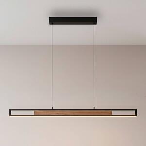 Paul Neuhaus Lampa wisząca Sveja, możliwość ściemniania, jasne drewno, salon / jadalnia, drewno, nowoczesny