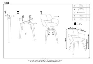 Halmar Krzesło K283 Kuchnia/Jadalnia/Salon/Biuro/Pracownia Nowoczesny/Minimalistyczny Popiel