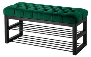 Ławka Pikowana do przedpokoju Industrialna SHELF VELVET - LOFT