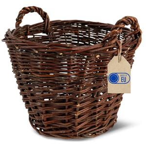 Kosz na pranie wiklinowy | CREATIVE HOME | Okrągły duży uniwersalny 30 cm | Ciemny brązowy