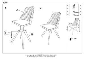 Halmar Krzesło K206 Kuchnia/Jadalnia/Salon Klasyczny Biały/Czarny