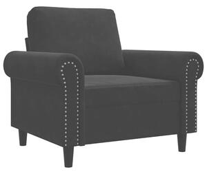 Fotel, czarny, 60 cm, obity aksamitem