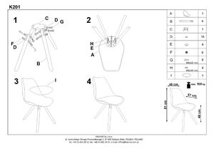 Halmar Krzesło K201 Kuchnia/Jadalnia/Salon/Biuro/Pracownia Klasyczny/Minimalistyczny/Skandynawski Żółty