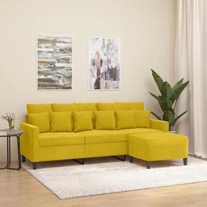 Sofa 3-osobowa z podnÃ³Å¼kiem, Å¼Ã³Åta, 180 cm, aksamit