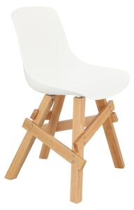 Krzesło Rail białe/ dębowe drewniane