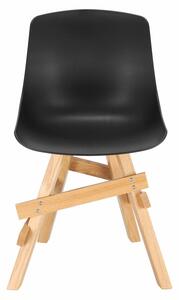 Krzesło Rail czarne/ dębowe drewniane
