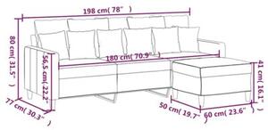 Sofa 3-osobowa z podnÃ³Å¼kiem, Å¼Ã³Åta, 180 cm, aksamit