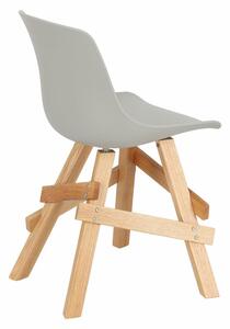 Krzesło Rail szare/ dębowe drewniane