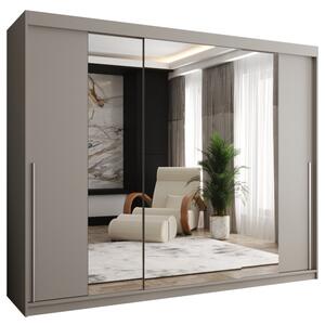 Szafa przesuwna z lustrem Garderoba SIMA T2 250 kaszmir + u. srebrny
