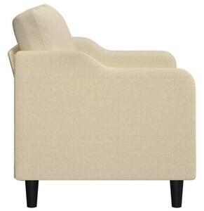 Sofa, 2-osobowa kremowa, 140 cm, tapicerowana tkaninÄ