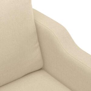 Sofa, 2-osobowa kremowa, 140 cm, tapicerowana tkaninÄ