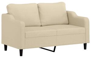Sofa, 2-osobowa kremowa, 140 cm, tapicerowana tkaninÄ