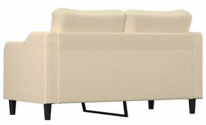 Sofa, 2-osobowa kremowa, 140 cm, tapicerowana tkaninÄ