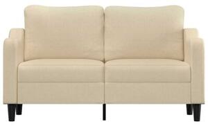 Sofa, 2-osobowa kremowa, 140 cm, tapicerowana tkaninÄ