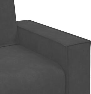 Sofa 2-osobowa, czarna, 180x78x84 cm, tapicerowana aksamitem