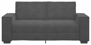Sofa 2-osobowa, czarna, 180x78x84 cm, tapicerowana aksamitem