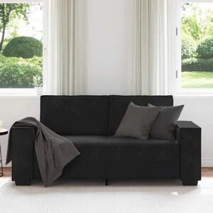 Sofa 2-osobowa, czarna, 180x78x84 cm, tapicerowana aksamitem