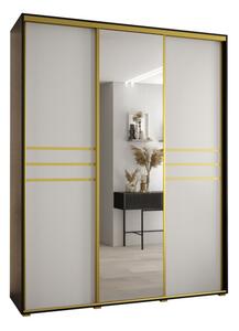 Szafa przesuwna wysoka Davos 11 190, gł. 60 cm czarny + biały + złoty