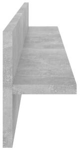Półki ścienne, 2 szt., szarość betonu, 80x11,5x18 cm, płyta