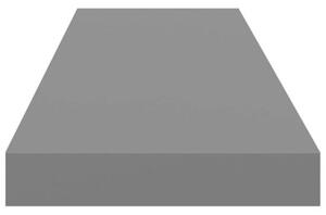 Półki ścienne, 2 szt, wysoki połysk, szare, 90x23,5x3,8 cm, mdf
