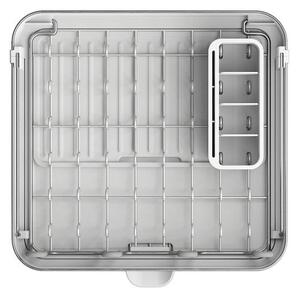 Regulowany plastikowy ociekacz w kolorze srebra 35,5x38 cm Extend Steel Plus – Joseph Joseph