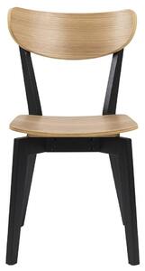 Krzesło Roxby naturalne czarne drewniane