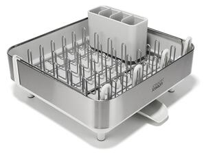 Regulowany plastikowy ociekacz w kolorze srebra 35,5x38 cm Extend Steel Plus – Joseph Joseph