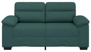 Sofa 2-osobowa ciemnozielona 160x81x84 cm tkanina