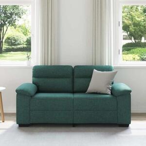 Sofa 2-osobowa ciemnozielona 160x81x84 cm tkanina