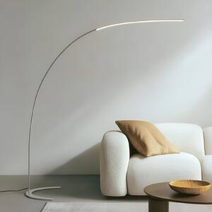 Lampa stojąca LED DANUA Lindby, możliwość ściemniania, aluminiowy / szary / cynkowy, salon / jadalnia, metal, nowoczesny