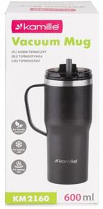 Kubek termos bidon termiczny ze słomką na kawę 600ML KAMILLE